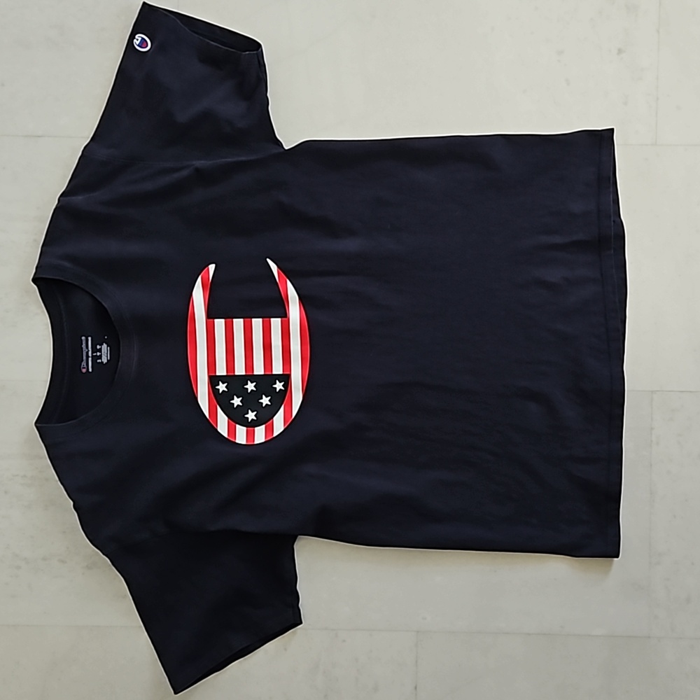 Men's Champion patriotic logo navy tshirt